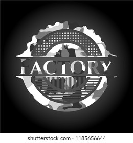 Factory on grey camouflaged pattern