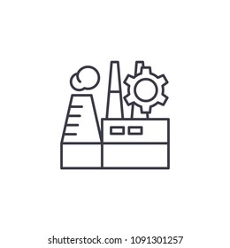 Factory organization linear icon concept. Factory organization line vector sign, symbol, illustration.