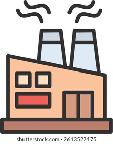 Factory Outline Filled Style Icon
