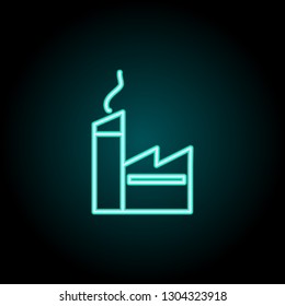 Factory outline icon. Elements of Ecology in neon style icons. Simple icon for websites, web design, mobile app, info graphics