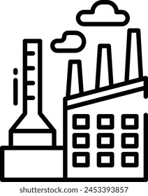 Factory outline icon vector illustration