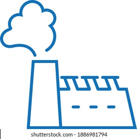 Factory outline icon - vector thin line power station concept symbol or logo element