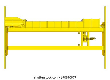 Factory overhead crane. EPS 10 vector format. Vector rendering of 3d