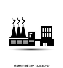 factory. pipe with smoke. vector icons