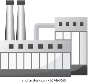 factory with pipes icon
