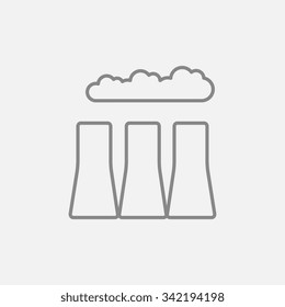 Factory pipes line icon for web, mobile and infographics. Vector dark grey icon isolated on light grey background.