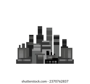Factory pixel art. Plant 8 bit. pixelated Vector illustration