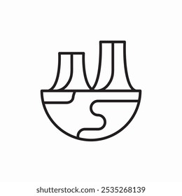 factory planet icon sign vector