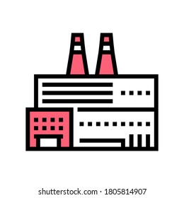 factory plant building color icon vector. factory plant building sign. isolated symbol illustration