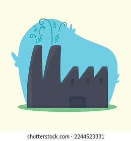 factory plant building industry icon