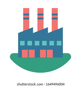 factory plant building isolated icon vector illustration design