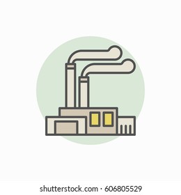 Factory and plant colorful icon - vector sign or logo element