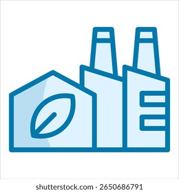 Factory Plant Icon Element For Design
