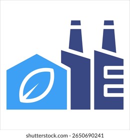 Factory Plant Icon Element For Design