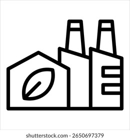 Factory Plant Icon Element For Design