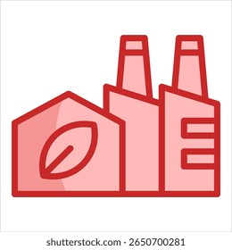 Factory Plant Icon Element For Design