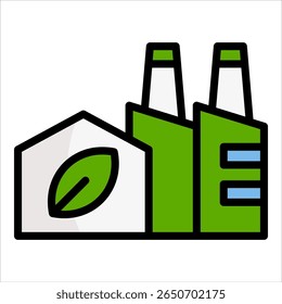 Factory Plant Icon Element For Design