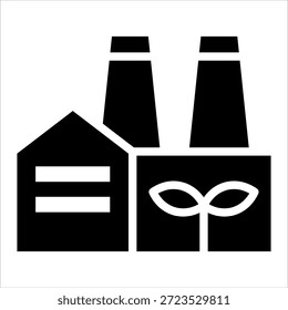 Factory Plant Icon Element For Design