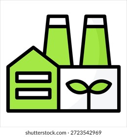 Factory Plant Icon Element For Design