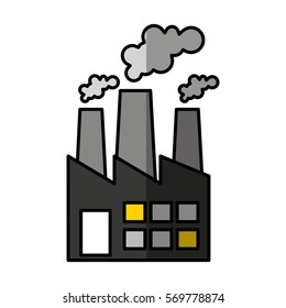factory plant industrial building vector illustration design