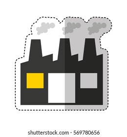 factory plant industrial building vector illustration design