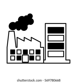 factory plant industrial building vector illustration design