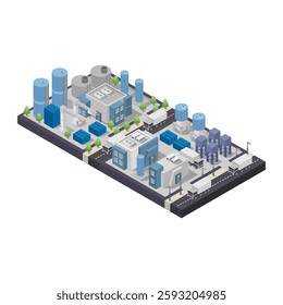 Factory plant isometric illustrated in vector