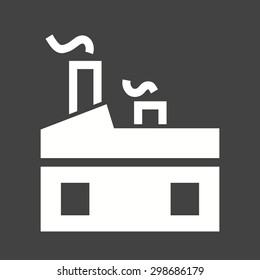 Factory, plant, manufacturing icon vector image. Can also be used for real estate, property, land and buildings. Suitable for mobile apps, web apps and print media.