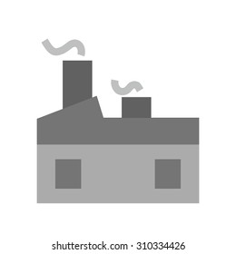 Factory, plant, manufacturing icon vector image. Can also be used for real estate, property, land and buildings. Suitable for mobile apps, web apps and print media.