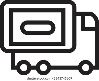 Factory Plant Truck Outline Icon