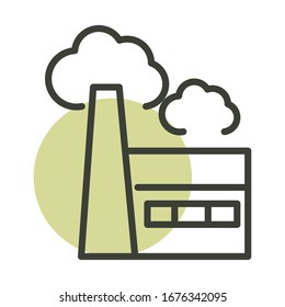 factory pollution alternative sustainable energy vector illustration line style icon