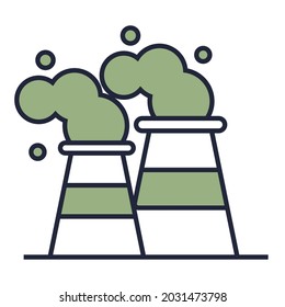 icono de la ecología de las chimeneas