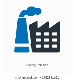 Concepto de ícono de contaminación y contaminación de fábrica