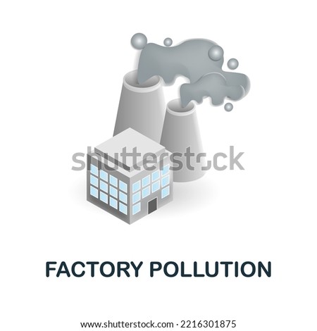 Factory Pollution icon. 3d illustration from ecology and energy collection. Creative Factory Pollution 3d icon for web design, templates, infographics and more