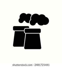 factory pollution icon, isolated environment theme, glyph style illustration icon