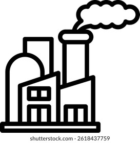 Factory Pollution Icon Outline Vector Illustration