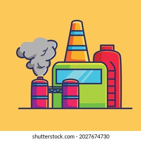 ilustración de contaminación de fábrica. ilustración de estilo de caricatura plana icono mascota del logotipo del vector premium adecuado para el personaje del banner del diseño web