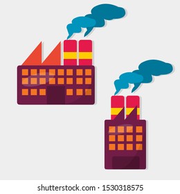 factory with pollution isolated vector illustration