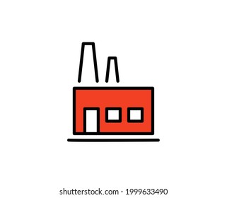 Factory premium line icon. Simple high quality pictogram. Modern outline style icons. Stroke vector illustration on a white background. 