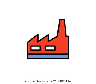 Factory premium line icon. Simple high quality pictogram. Modern outline style icons. Stroke vector illustration on a white background. 
