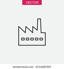 Icono de línea premium de fábrica. ilustración lineal negra plana simple para Web y App.. eps