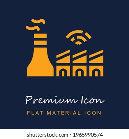Factory premium material ui ux isolated vector icon in navy blue and orange colors svg