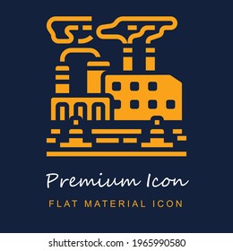 Factory premium material ui ux isolated vector icon in navy blue and orange colors