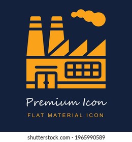 Factory premium material ui ux isolated vector icon in navy blue and orange colors