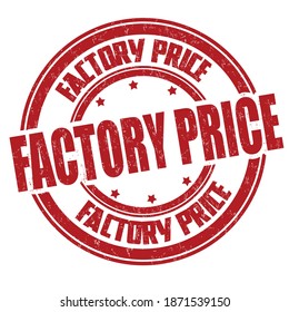 Factory price sign or stamp on white background, vector illustration