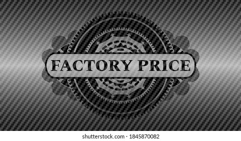 Factory Price Text Inside Carbon Fiber Dark Emblem. Polymer Texture Fancy Background. Intense Illustration. 