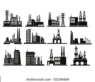 Factory Process Silhouette Set