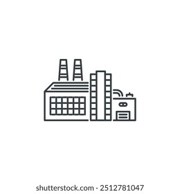 Factory, production, building, architecture, pipe icon, vector illustration