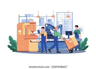 Factory Production Illustration concept on white background