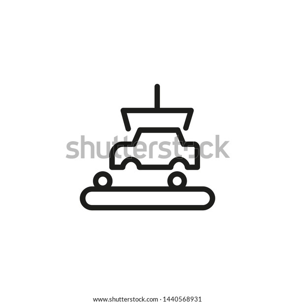 Factory\
production line icon. Car industry, car assembly line, machinery\
production. Factory concept. Vector illustration can be used for\
topics like industry, manufacturing,\
technology